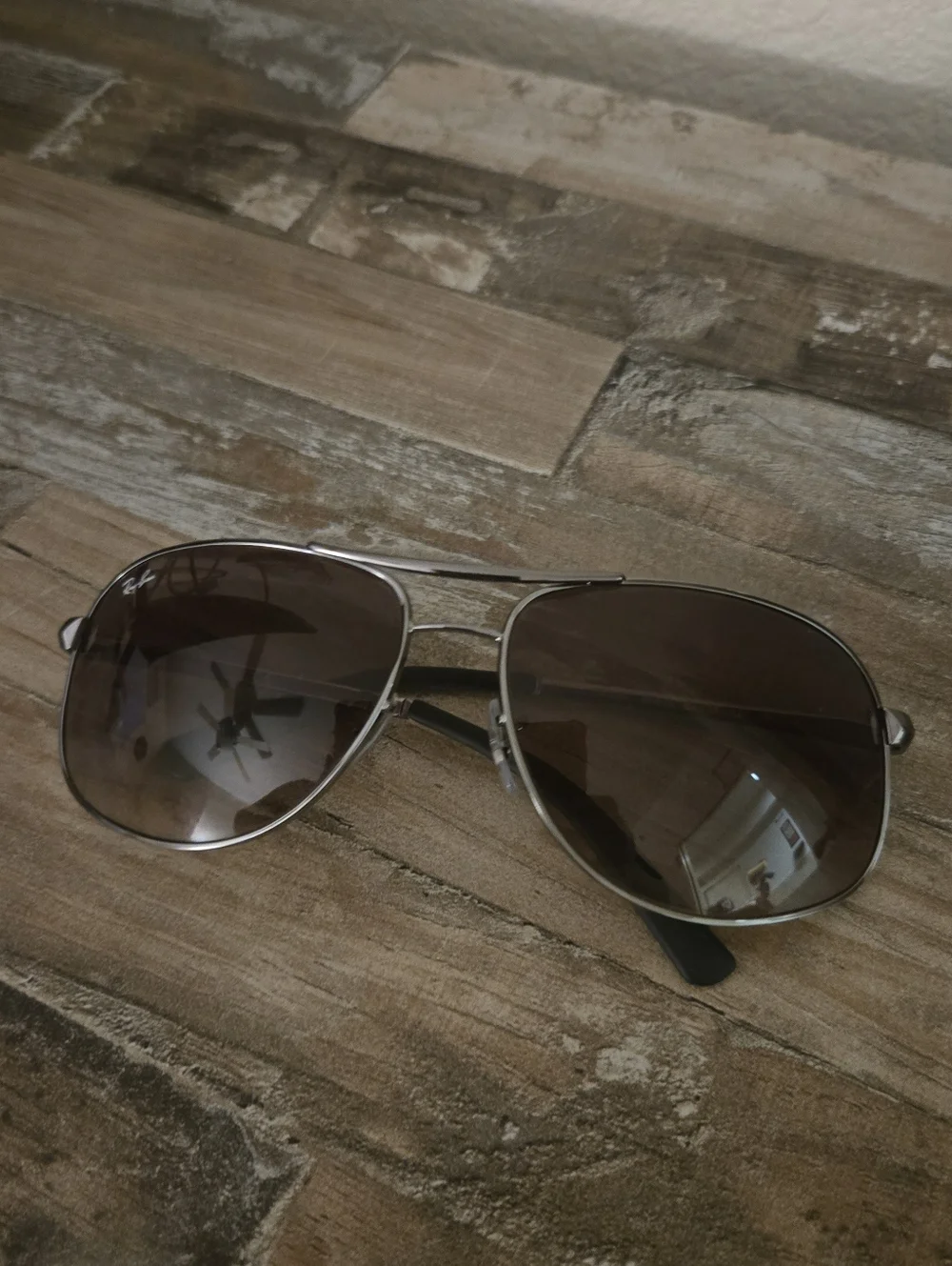 Ray-Ban Aviator RB3387 Silver Frame Brown Gradient Lens